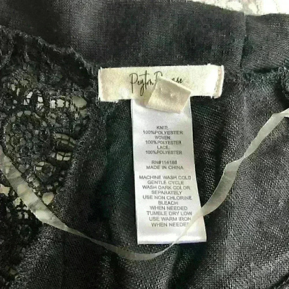 Peyton Primrose Cardigan  Longline Open Front Sheer Laced Black - Picture 7 of 9